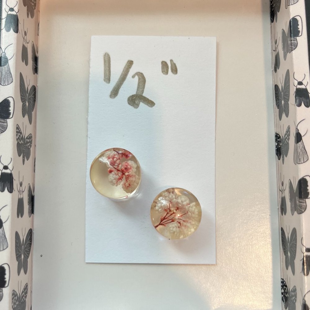 Floral double flared acrylic gauges plugs 1/2, $10 when bundled